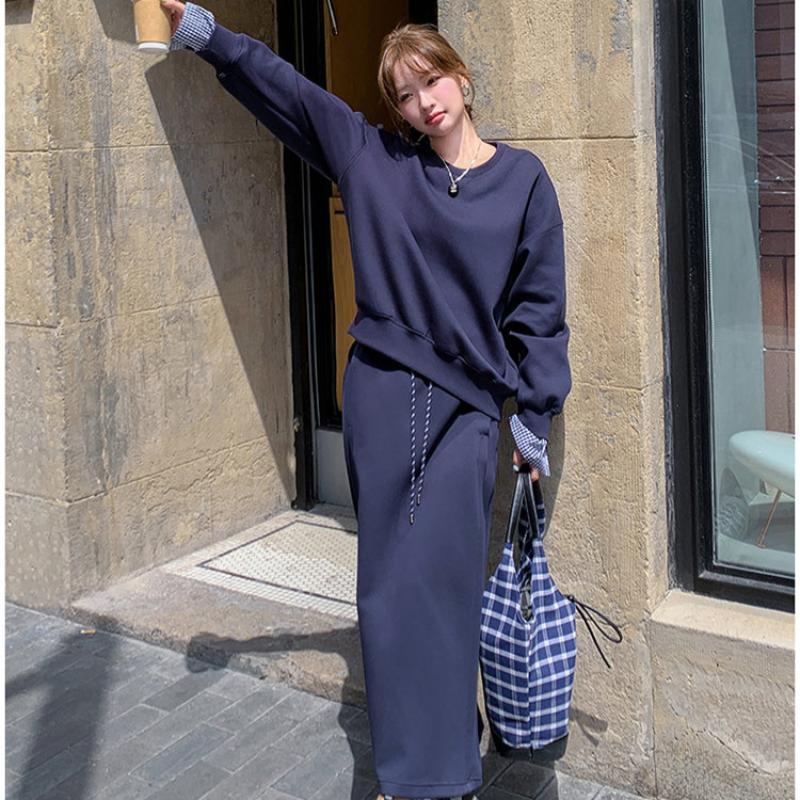 チェックカフストレーナー×スカートセット