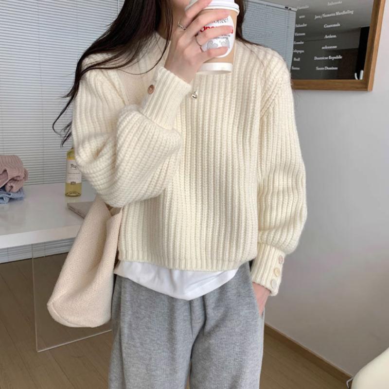 クルーネックリブセーター(4colors)