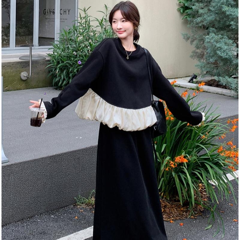 スウェットバルーントップス×スカートセット