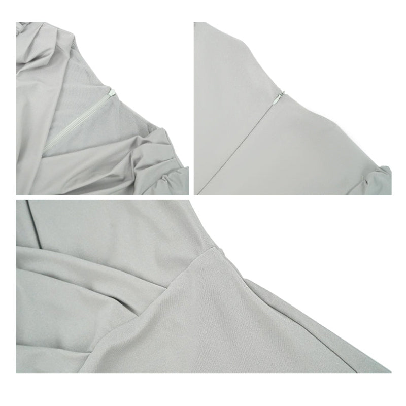 カシュクールサイドスリットドレス(3colors)