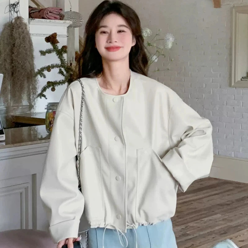 ノーカラールーズショートジャケット(2colors)