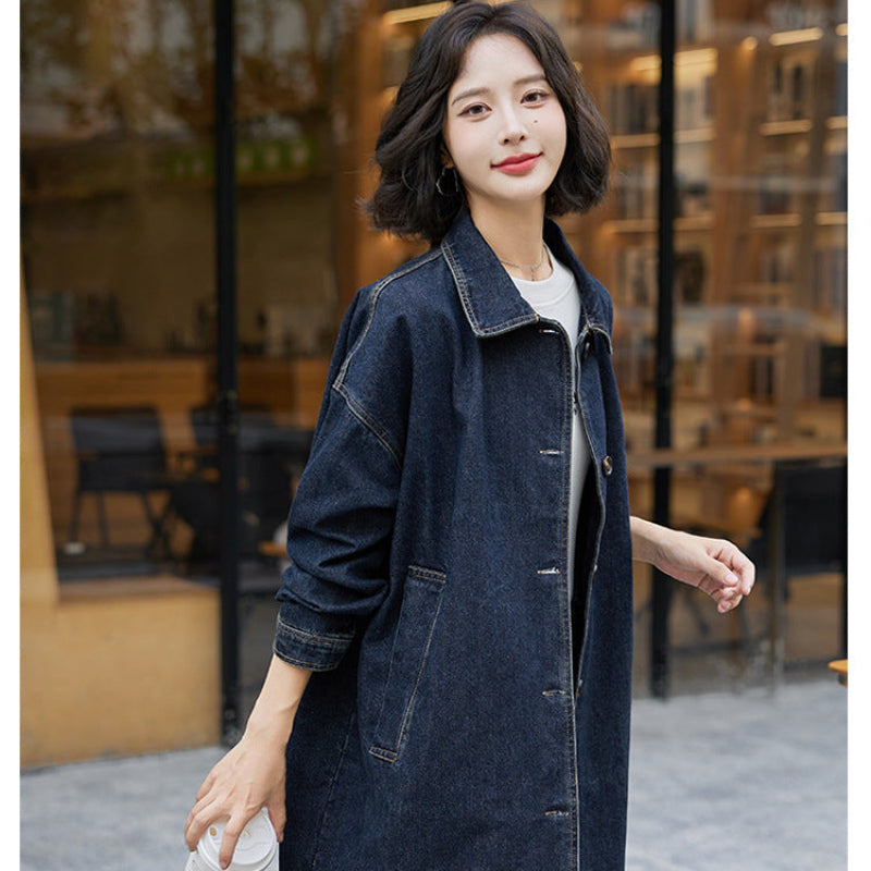 ステンカラーデニムコート