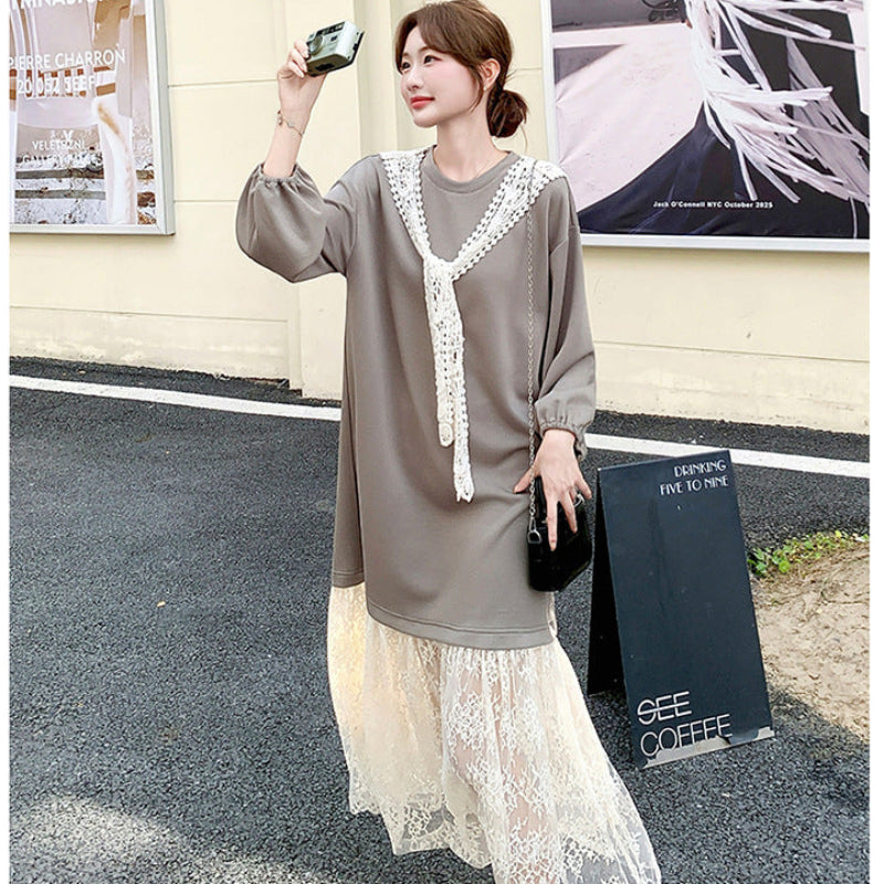 レース切り替えデザインワンピース(2colors)