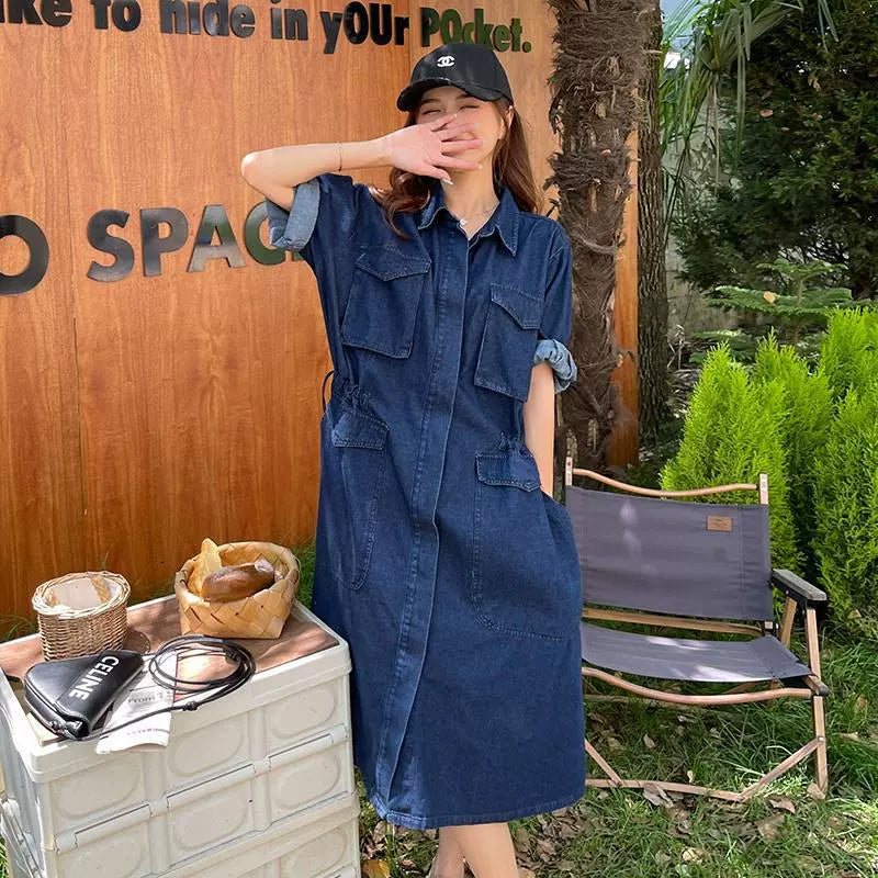 ワークデザインデニムワンピース