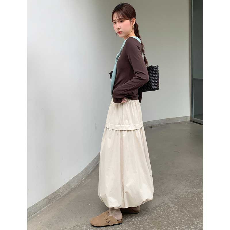 バルーンシルエットマキシスカート(4colors)