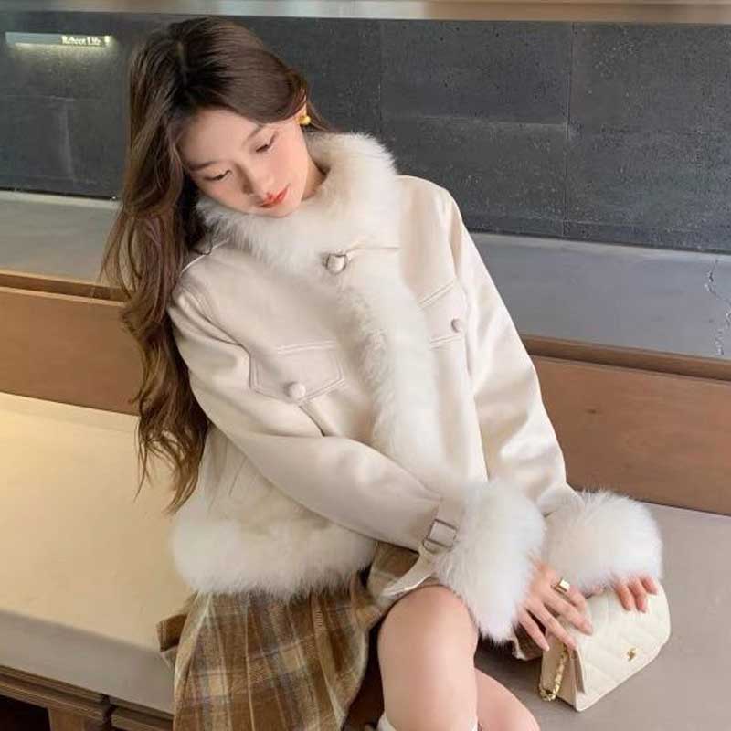 ファートリミングレザージャケット(3colors)