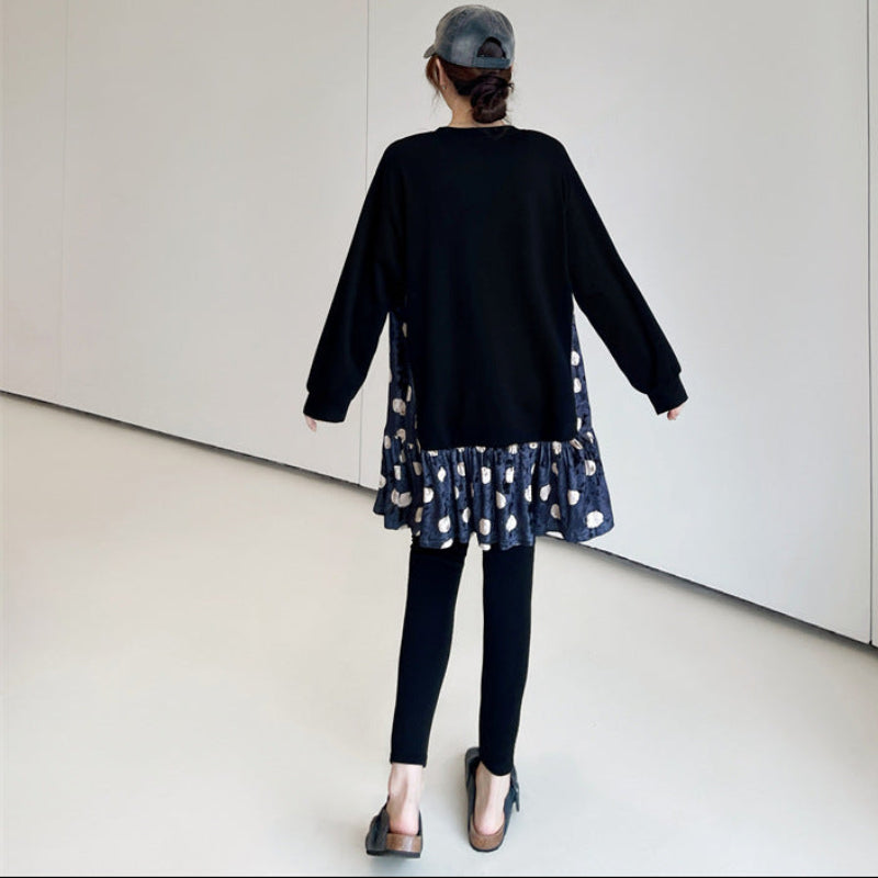 ブラックレイヤードドットチュニック