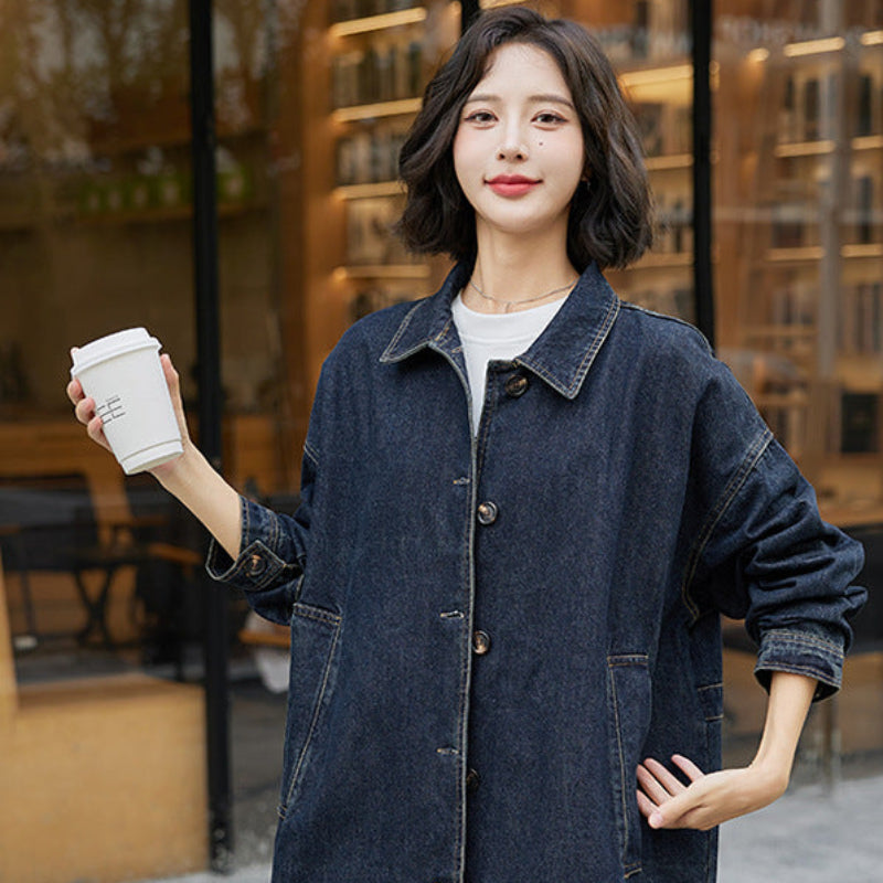 ステンカラーデニムコート