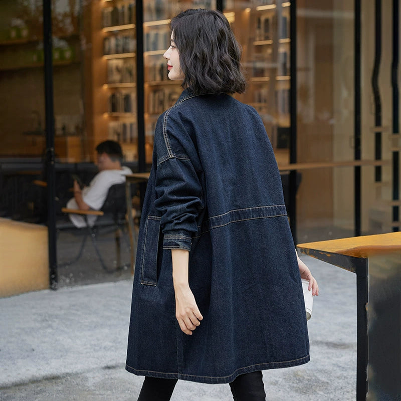 ステンカラーデニムコート