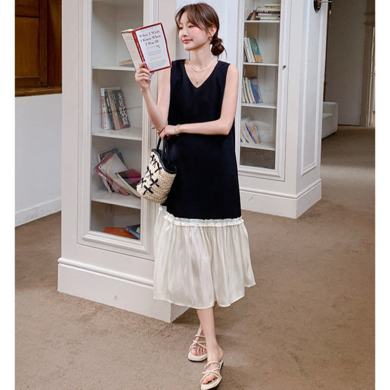 バイカラーノースリーブワンピース