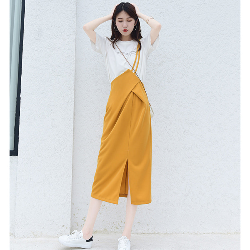 アシンメトリーストラップスカート(3colors)