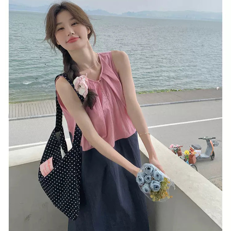 ブロッキングバイカラーワンピース