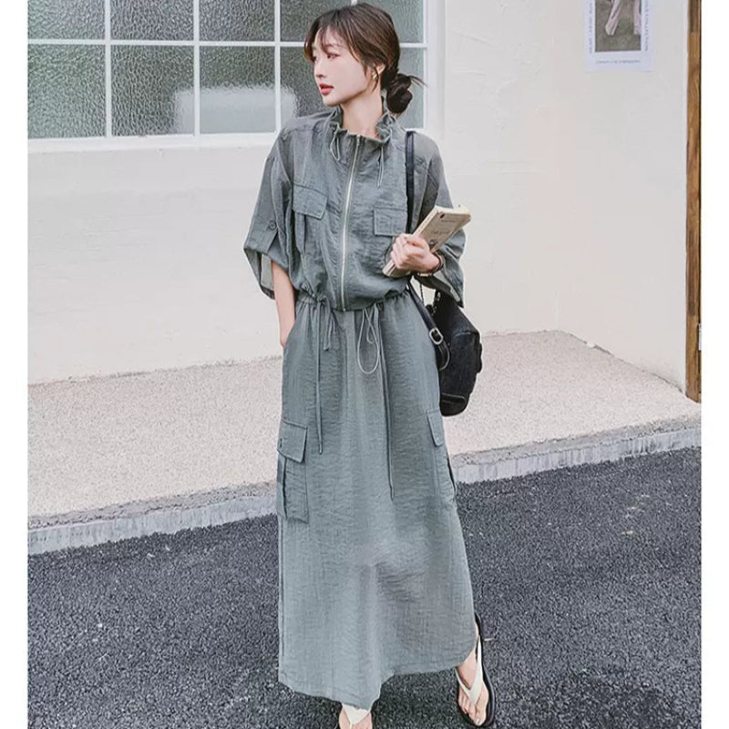 ワークスタイルトップス×スカートセット