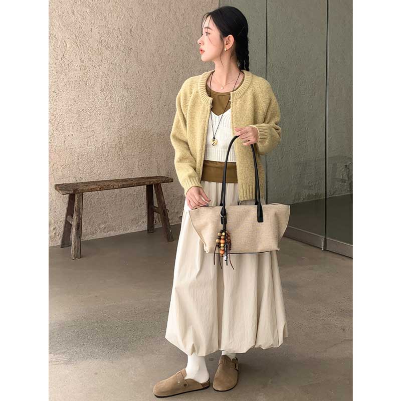 バルーンシルエットマキシスカート(4colors)