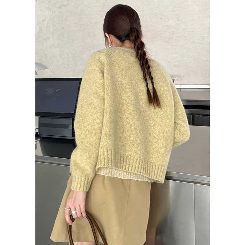 ラウンドネックニットカーディガン(4colors)