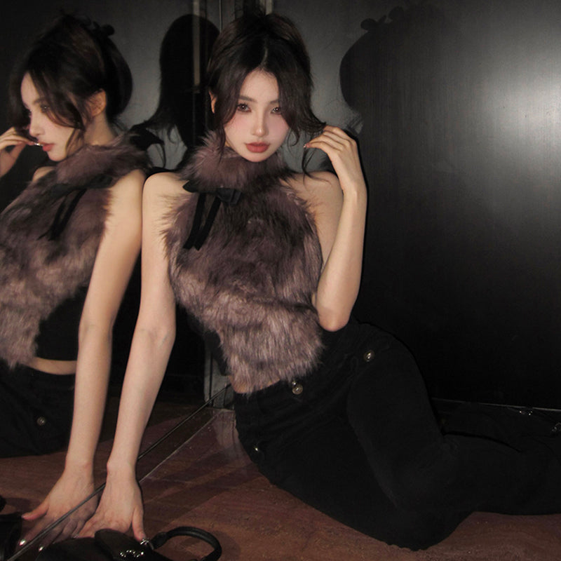 バックレスファーベスト