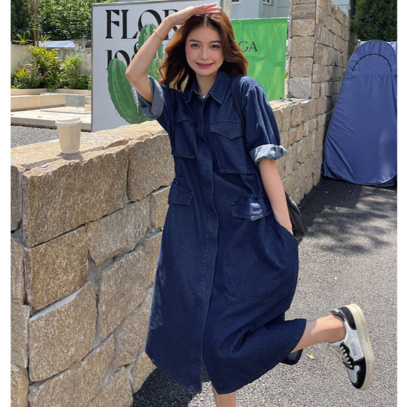 ワークデザインデニムワンピース