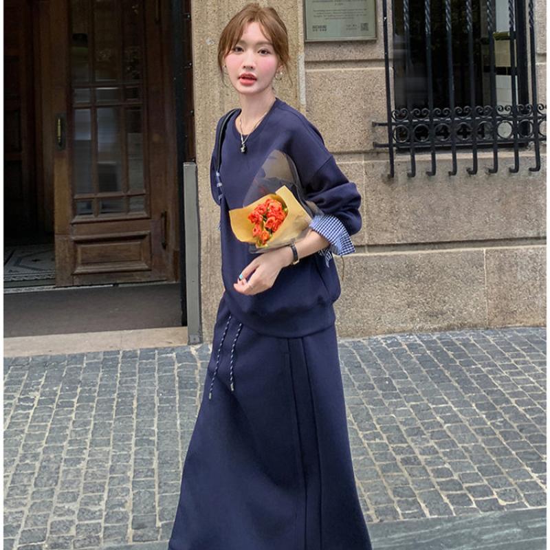 チェックカフストレーナー×スカートセット