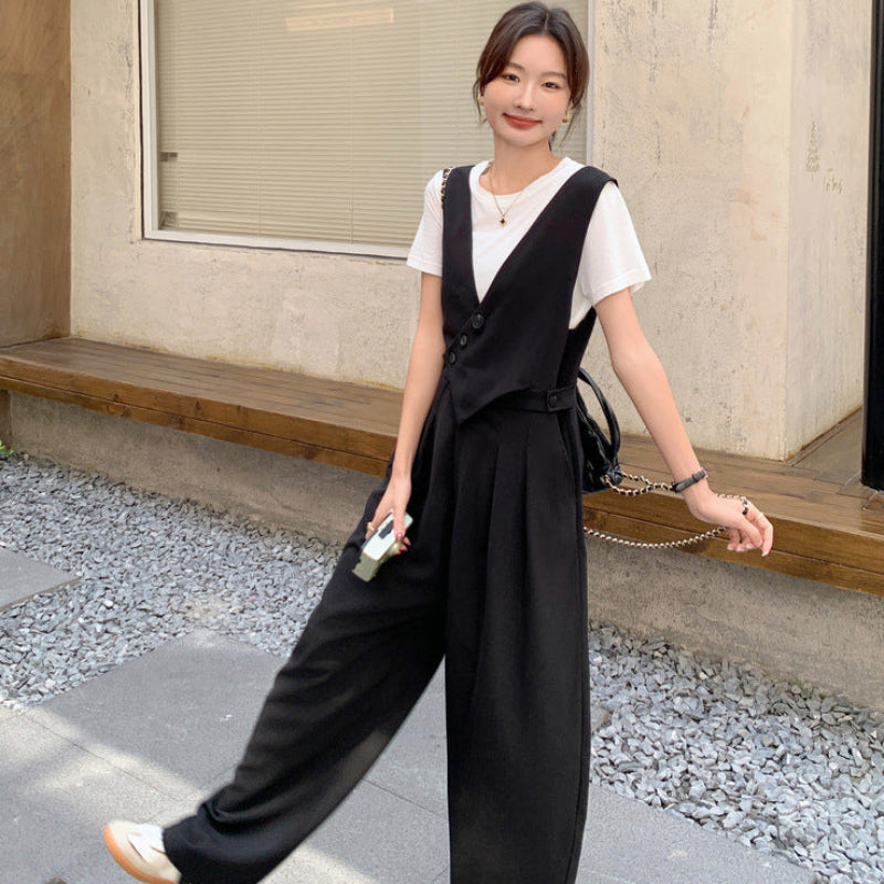 フェイクベストサロペットパンツ