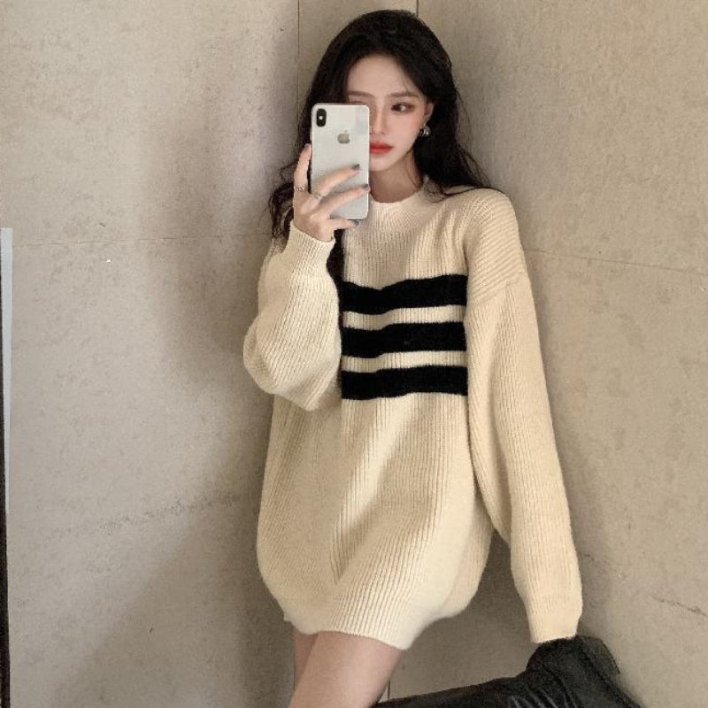 スリーボーダーニットトップス(3colors)