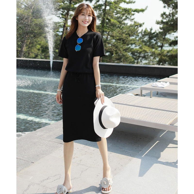 カジュアルリラックスカットソーワンピース(2colors)