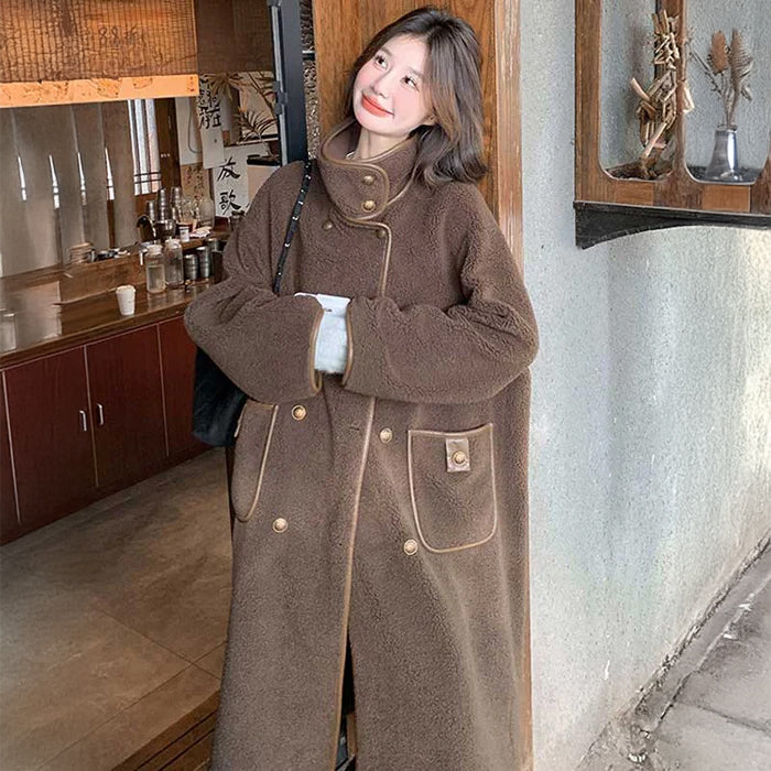 ブラウンロングボアコート