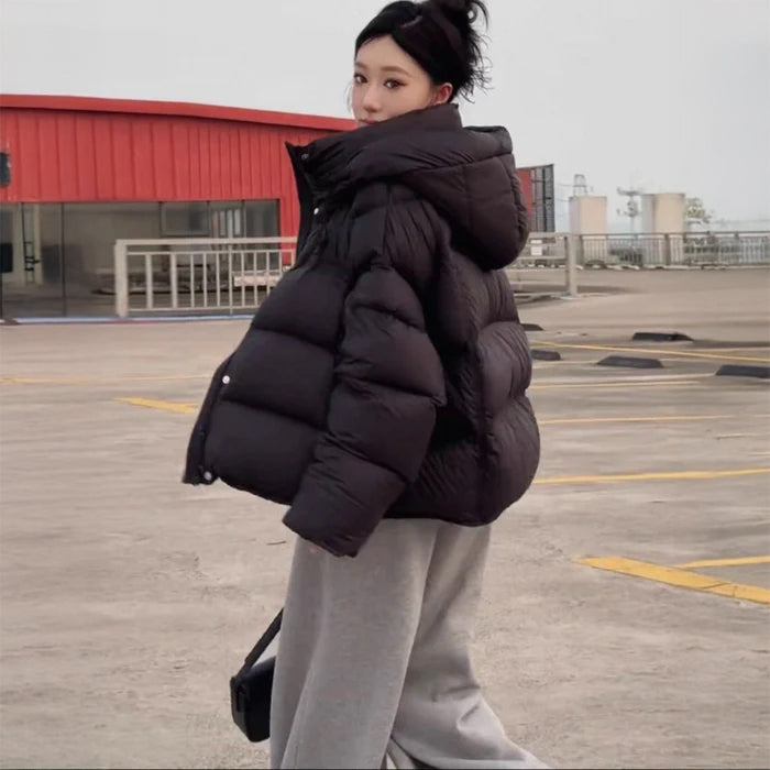 フード付きボリュームダウンジャケット(4colors)