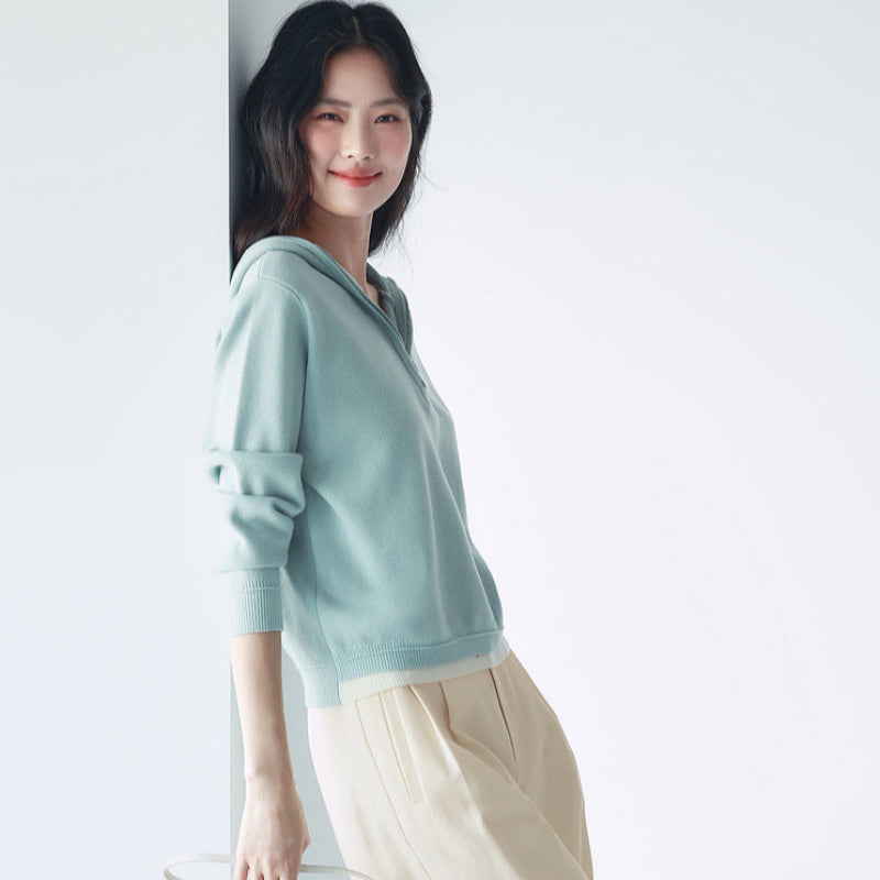 レイヤードショートパーカー(2colors)