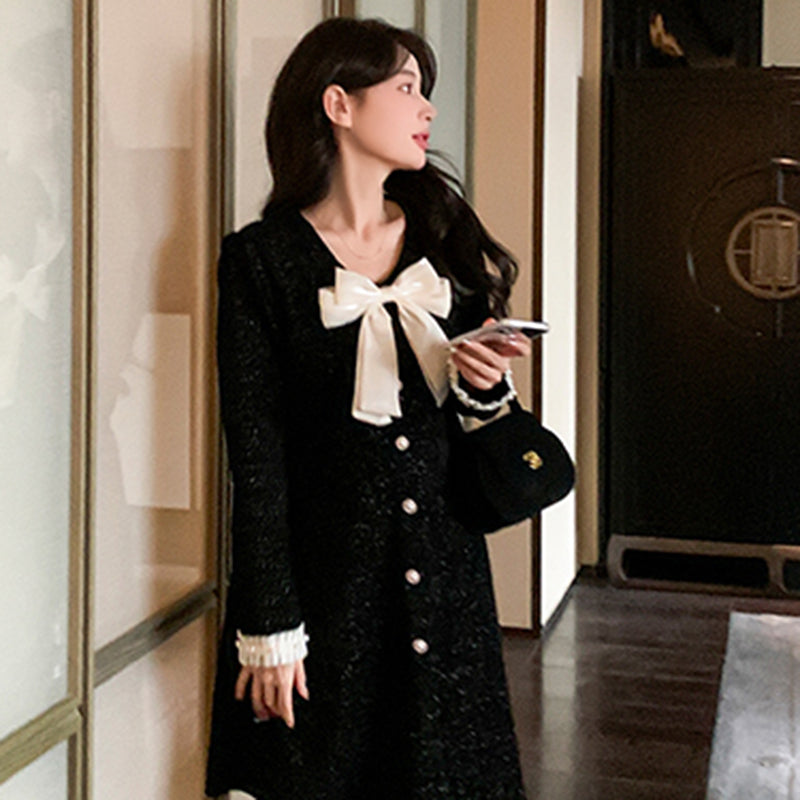 リボン付きオケージョンミニワンピース