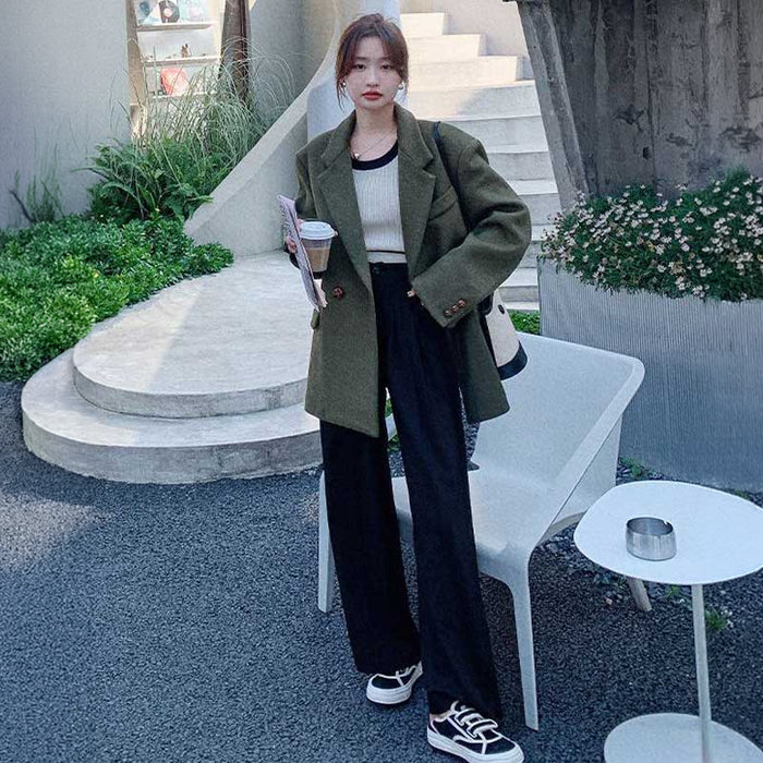 ワイドラペルオーバーコート