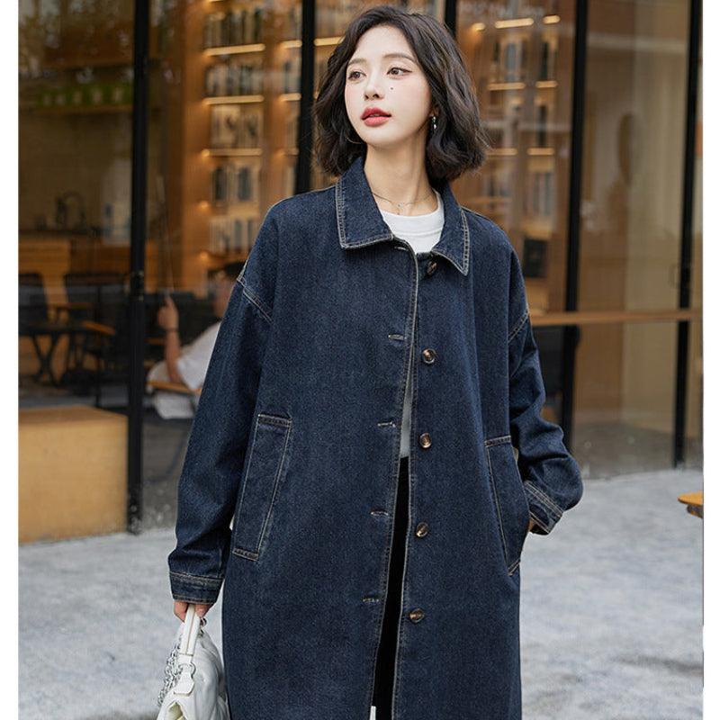 ステンカラーデニムコート