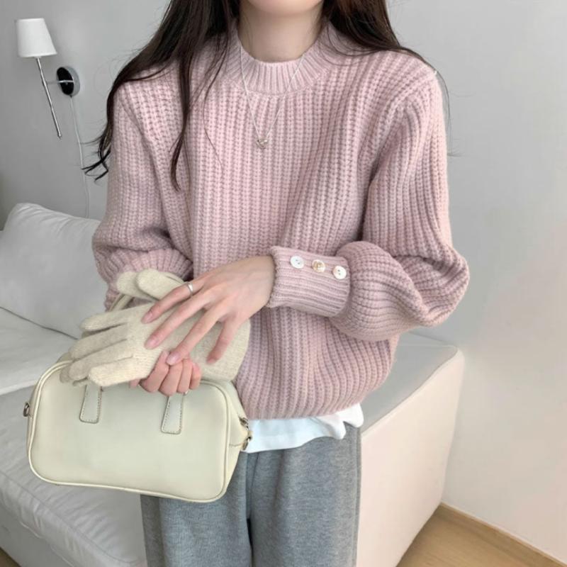 クルーネックリブセーター(4colors)