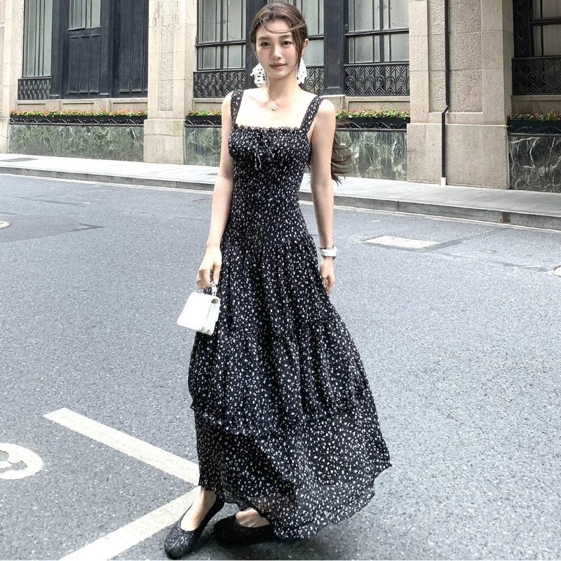 小花柄ストラップワンピース(2colors)