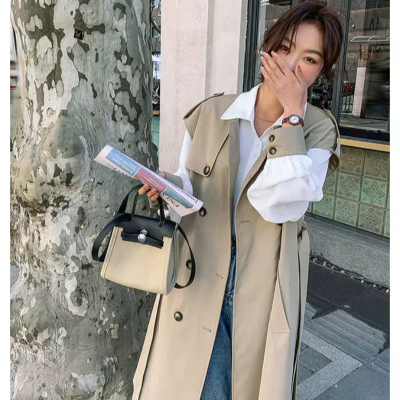 ノースリーブトレンチロングジャケット