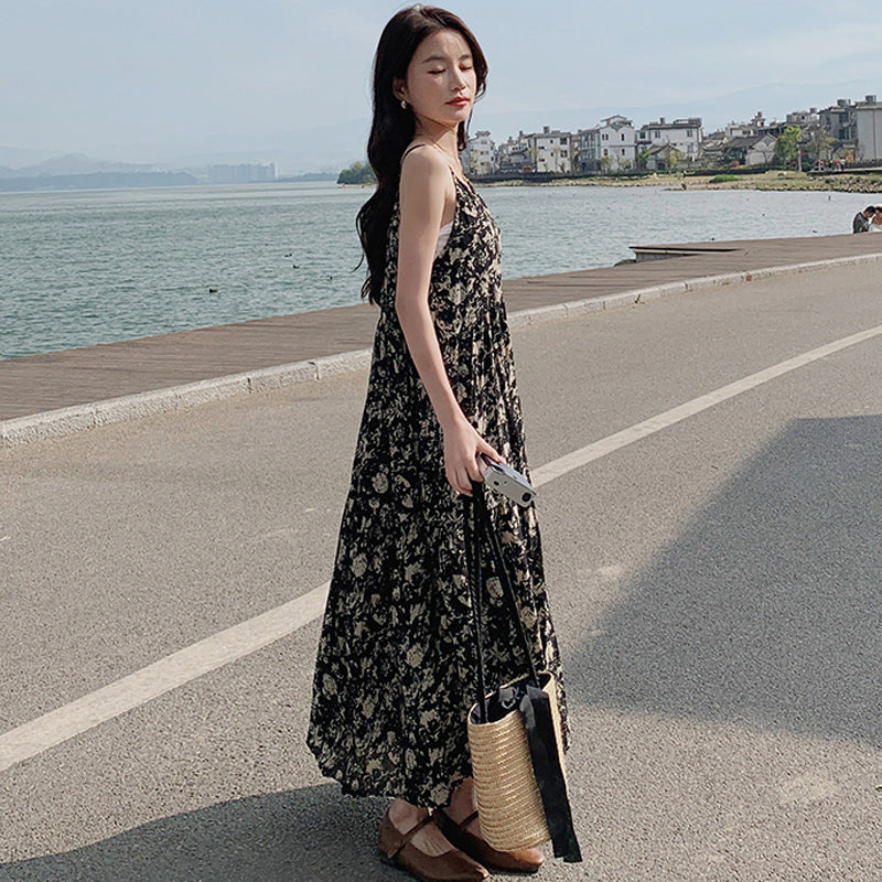 フラワーキャミソールワンピース(スクエアネックトップ付き)