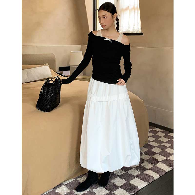 バルーンシルエットマキシスカート(4colors)