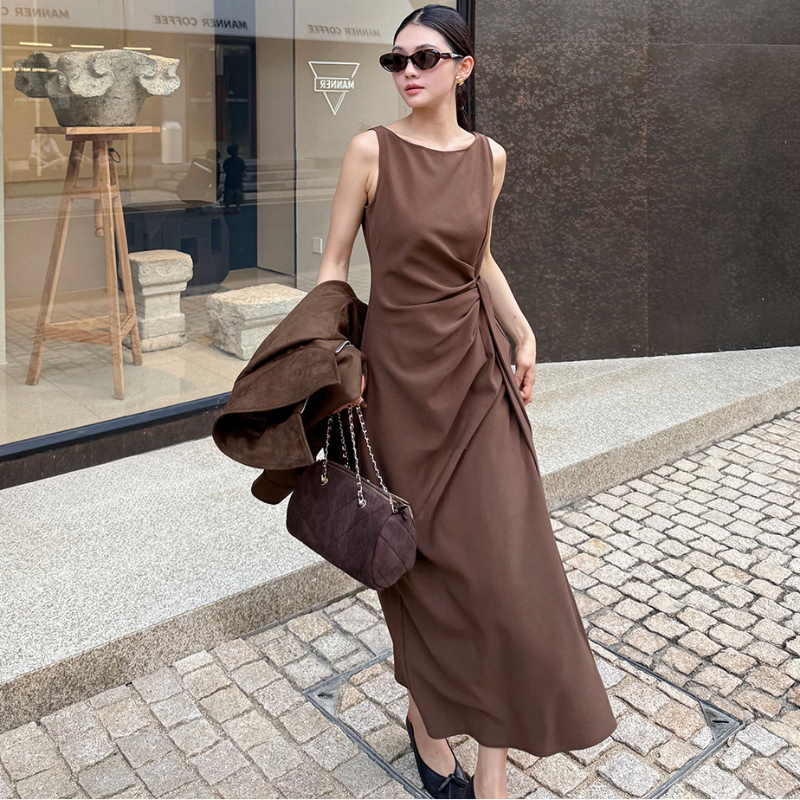 ノースリーブサイドリボンワンピース(2colors)