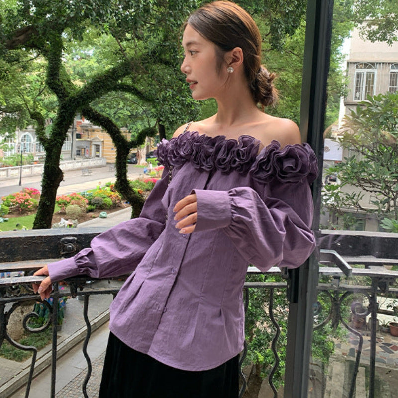 フリルオフショルダーブラウス(3colors)