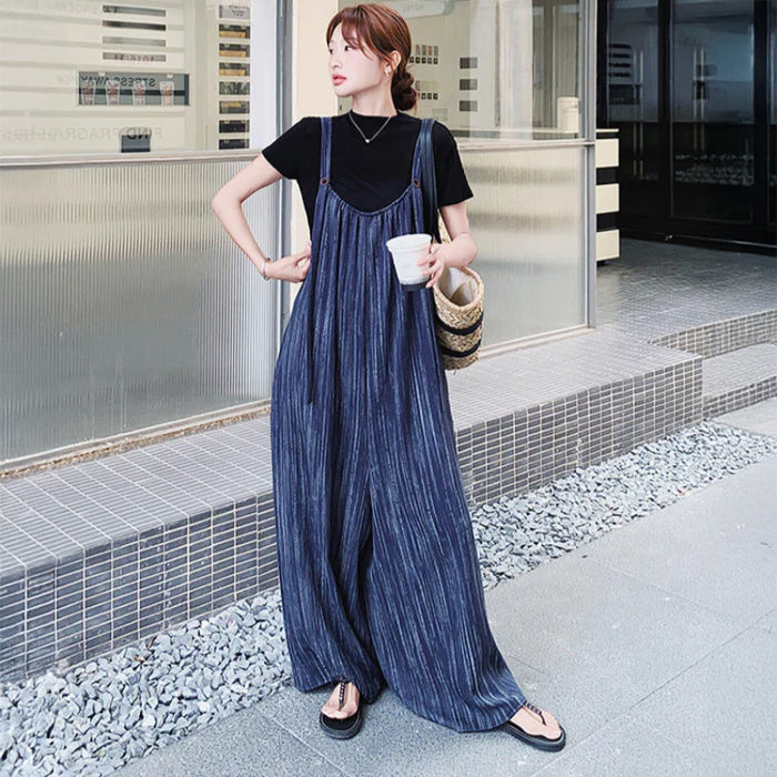 アイスシルクシャツ×タイダイサロペットパンツ