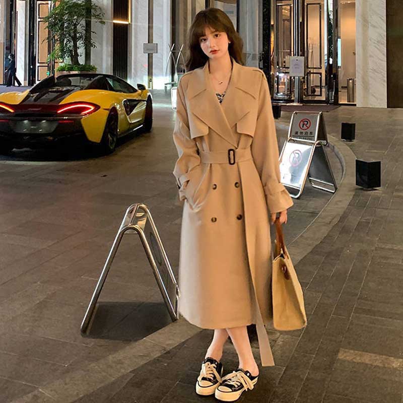 ダブルブレストロングトレンチコート(2colors)