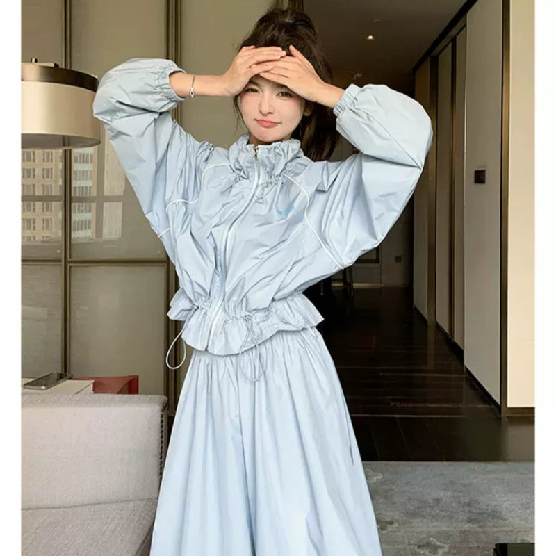 ドロストジャケット×バルーンスカートセットアップ