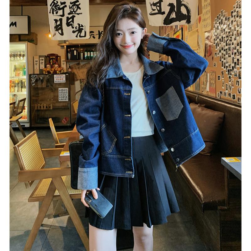 パッチワークデニムジャケット