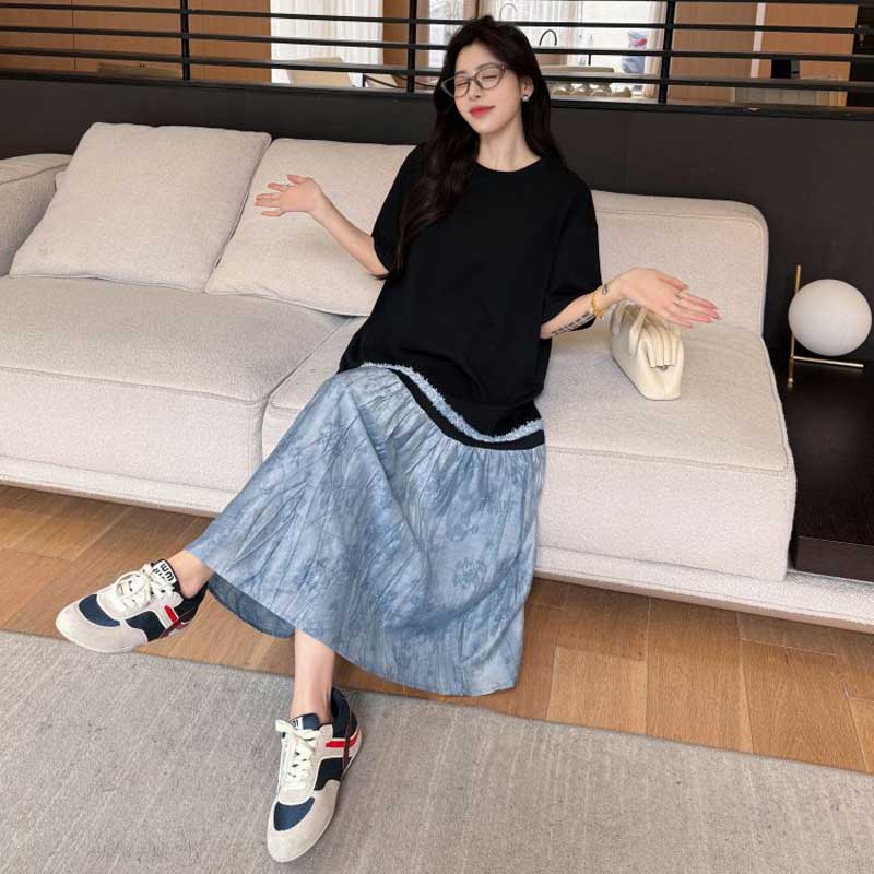 タイダイ切替Tシャツワンピース