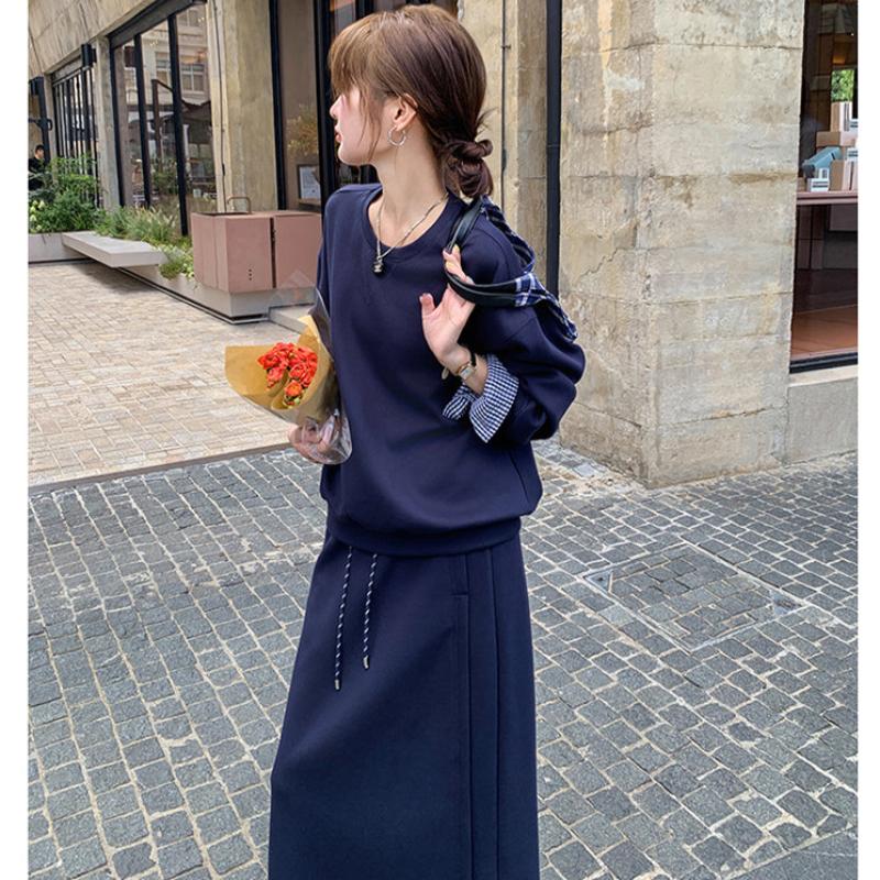 チェックカフストレーナー×スカートセット