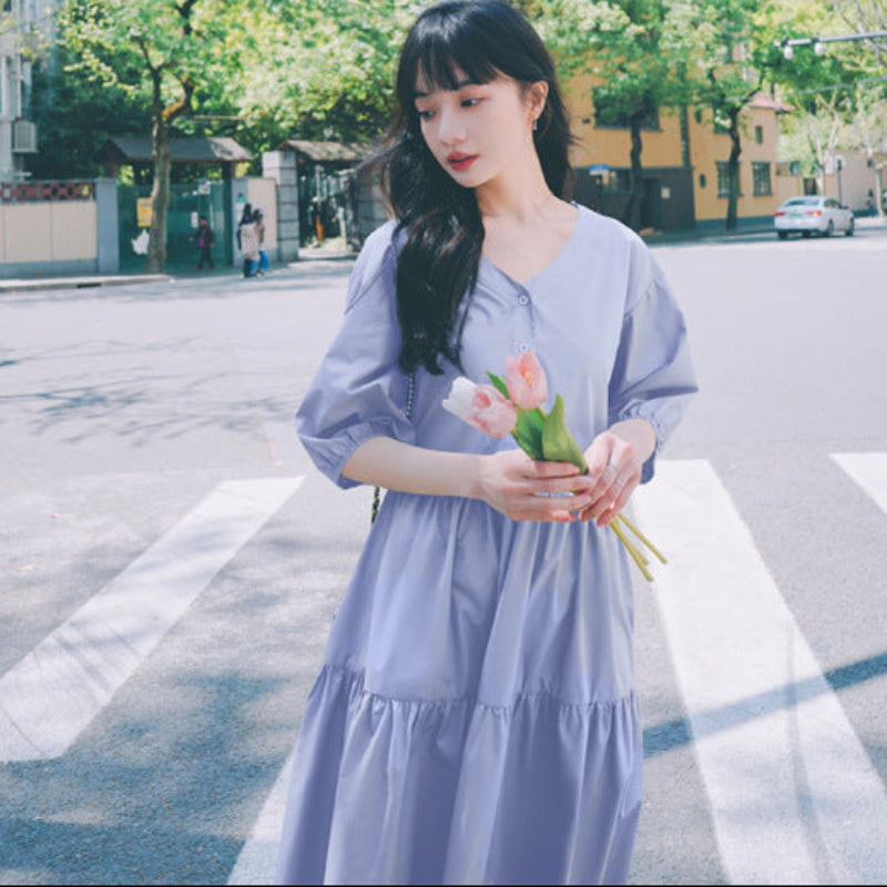 バックリボンティアードワンピース(4colors)