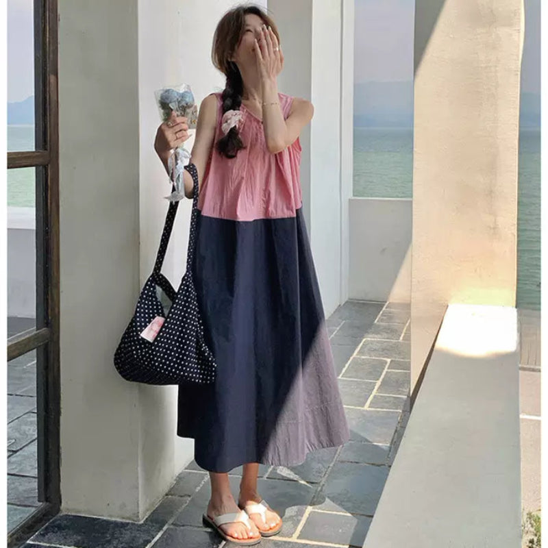 ブロッキングバイカラーワンピース