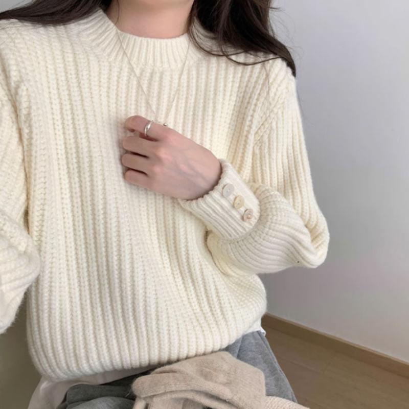 クルーネックリブセーター(4colors)