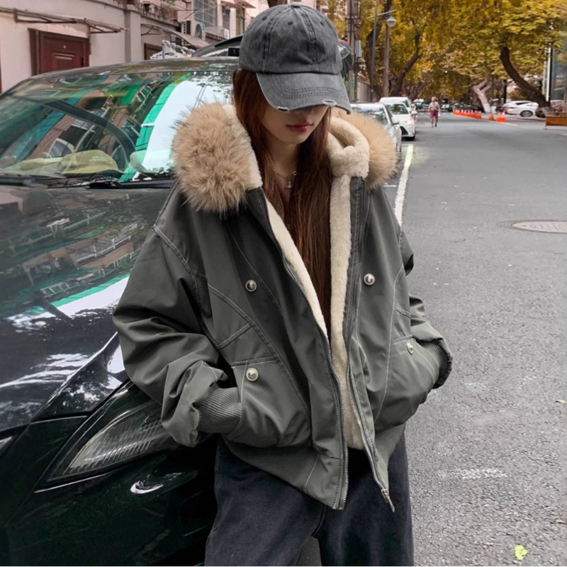 裏ボア付きフードファーブルゾン(2colors)