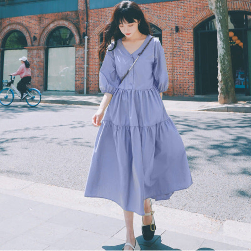 バックリボンティアードワンピース(4colors)