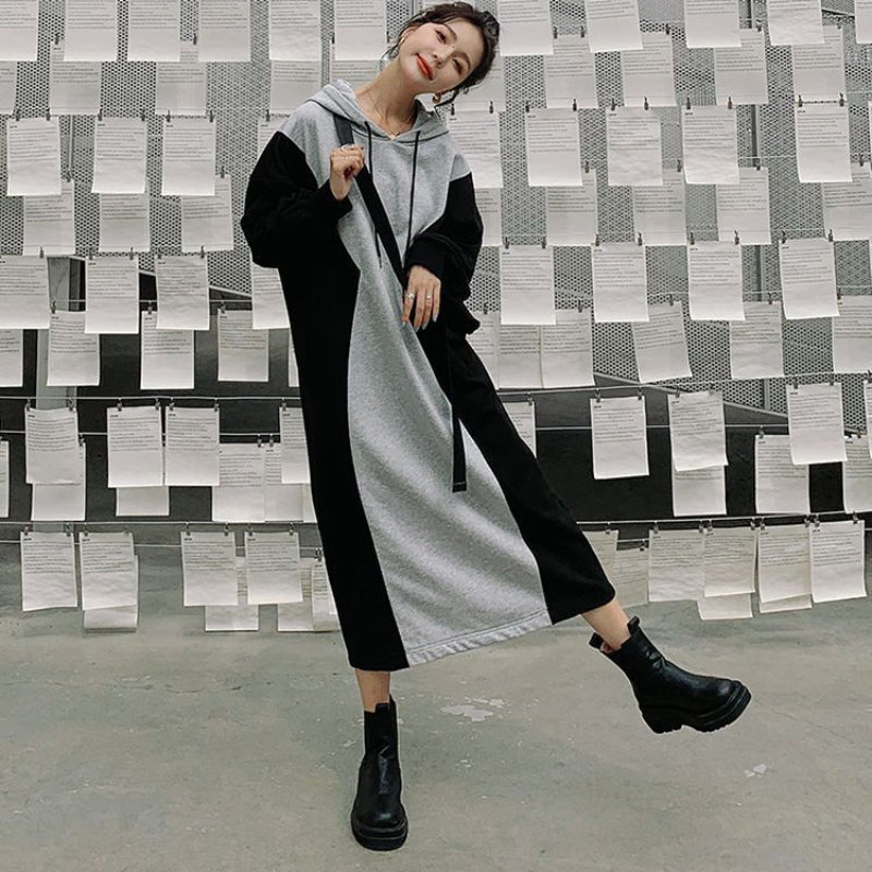 バイカラーパーカーワンピース